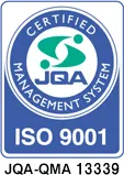 ISO9001マネジメントシステム登録証
